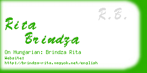 rita brindza business card